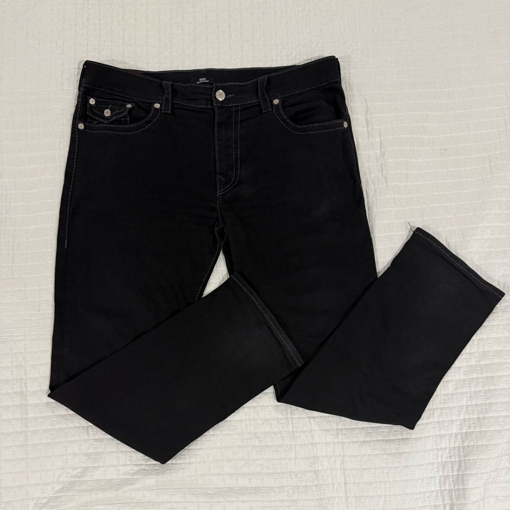 ***SOLD***True Religion Men's Ricky Relaxed Straight Black Jeans Sz 40”W 32”L
